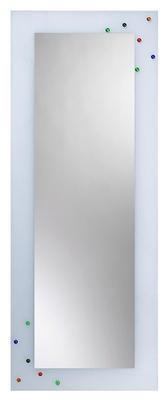 Zrcadlo 160 x 60 cm pískovaný okraj barevná skleněná ozdoba NUGGET